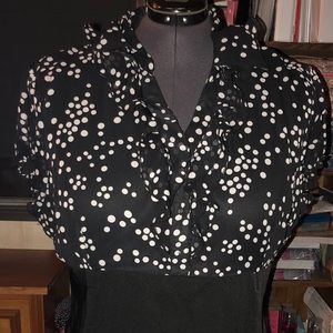 Ruffled V neck dress